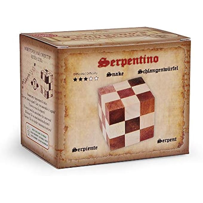 LOGICA PUZZLES ART. BLUE SNAKE CUBE - 3D BRAIN TEASER IN FINE WOOD - DIFFICULTY 4/6 EXTREME - LEONARDO DA VINCI COLLECTION - Image 2